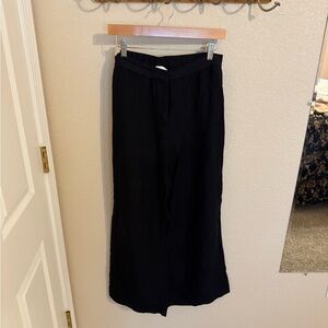 H&M Black Linen Blend High Waist Trousers